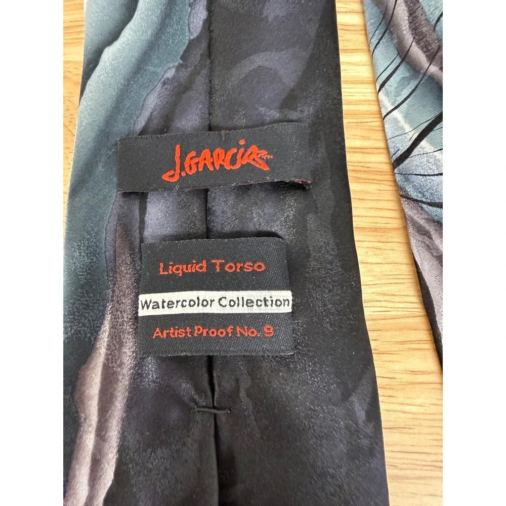 J. Garcia Liquid Torso Silk Tie Watercolor Collection Artist Proof No. 9 Blue
